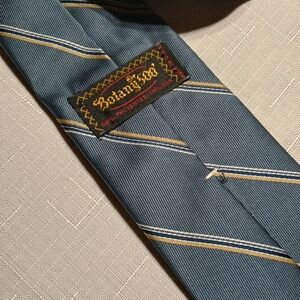 Classic Blue and Gold Striped Silk Tie